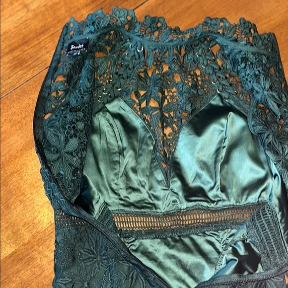 Bardot Green Sheath Midi Dress Mock Neck Sleeveless - Picture 10 of 16